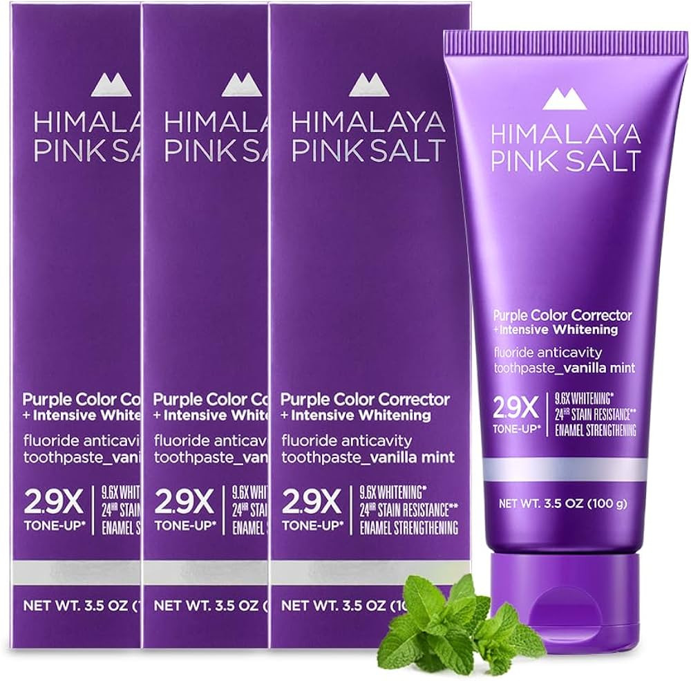 Purple Color Corrector Whitening Toothpaste, 3.5oz (3 Packs) - Tone Up Toothpaste with Fluoride, ... | Amazon (US)