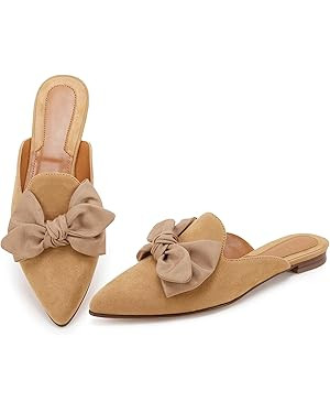 Rilista Mules for Women Slip On Comfortable Pointed Toe Womens Loafers Women's Flats for Women's ... | Amazon (US)