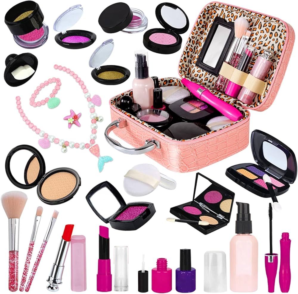Pretend Makeup Kit for Toddlers Girls, Kids Pretend Play Makeup Set for Little Girls, Fake Toy Ma... | Amazon (US)