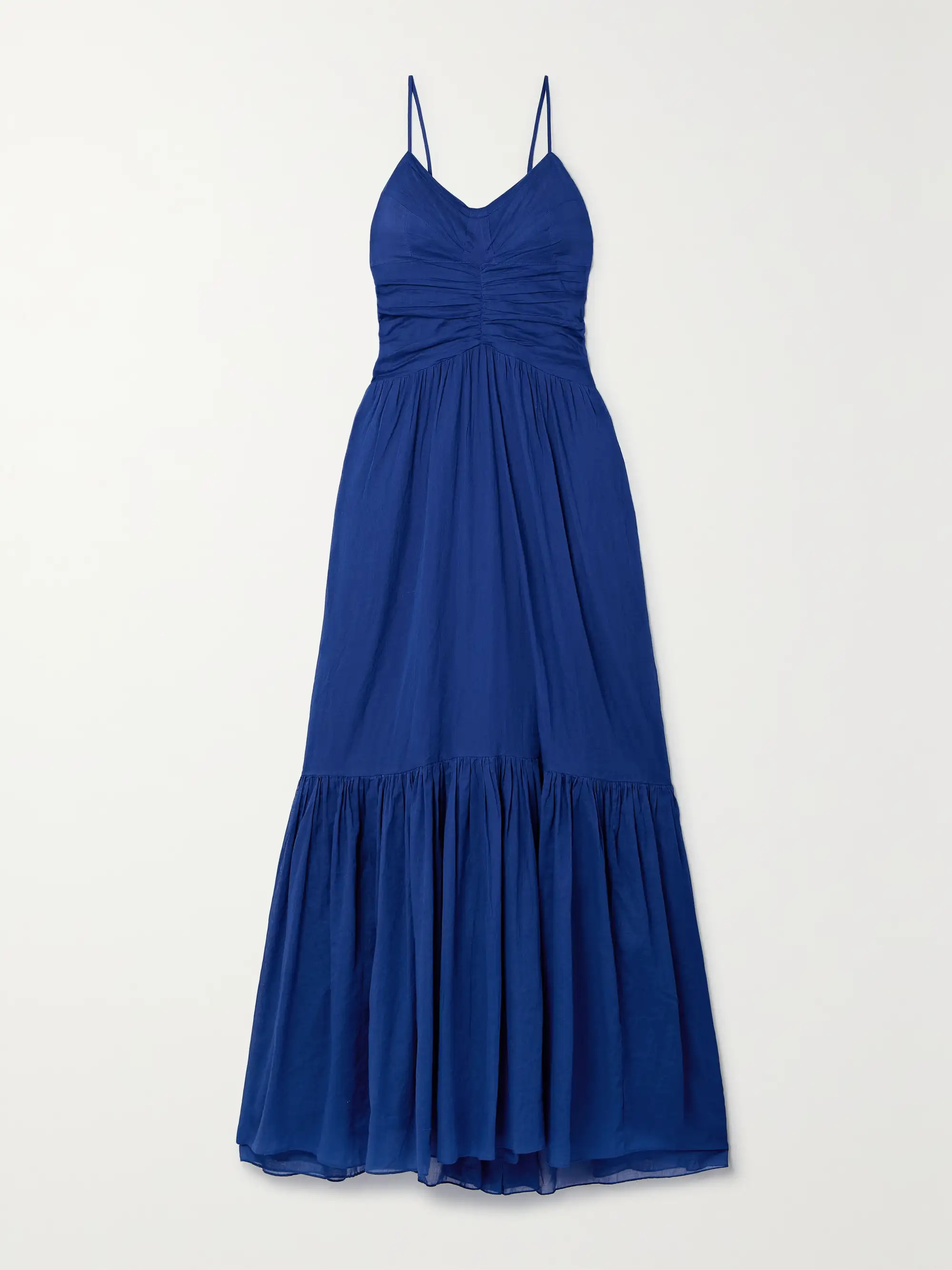Giana ruched cotton-voile maxi dress | NET-A-PORTER (US)
