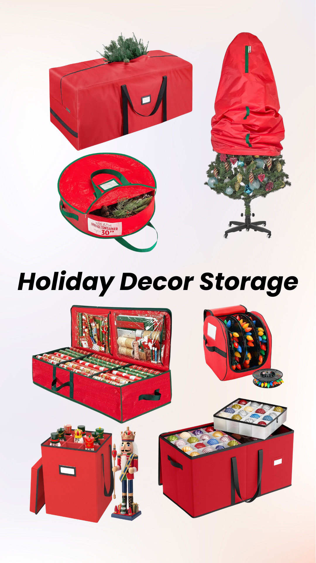 It's time to start putting the holiday items away and storing them for next year. Here are some storage options for the decorations and gift wrapping you already have or bought this year.
#holidaystorage #holidaydecor 

 

#LTKHoliday #LTKHome