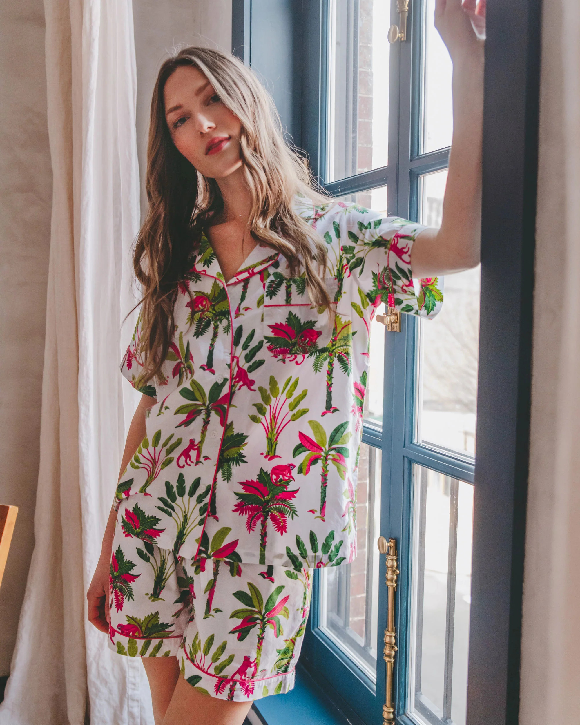 Royal Palms - Short Sleep Set - Pink Basil | Printfresh