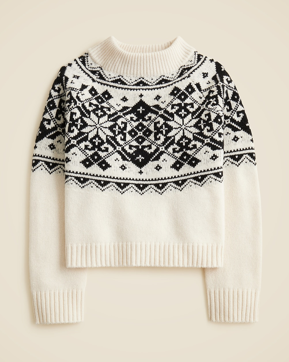 Fair Isle snowflake mockneck sweater in vintage wool | J. Crew US
