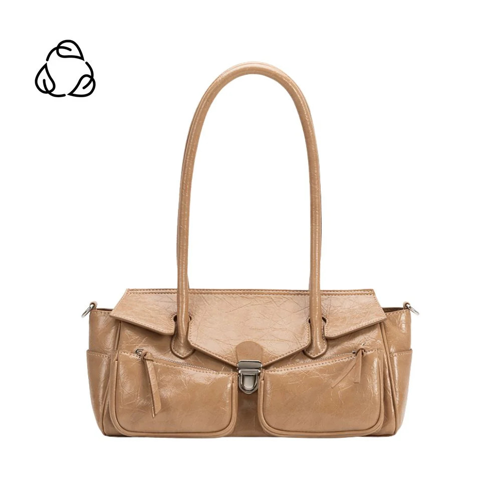 Tan Ruthie Recycled Vegan Leather Shoulder Bag | Melie Bianco | Melie Bianco