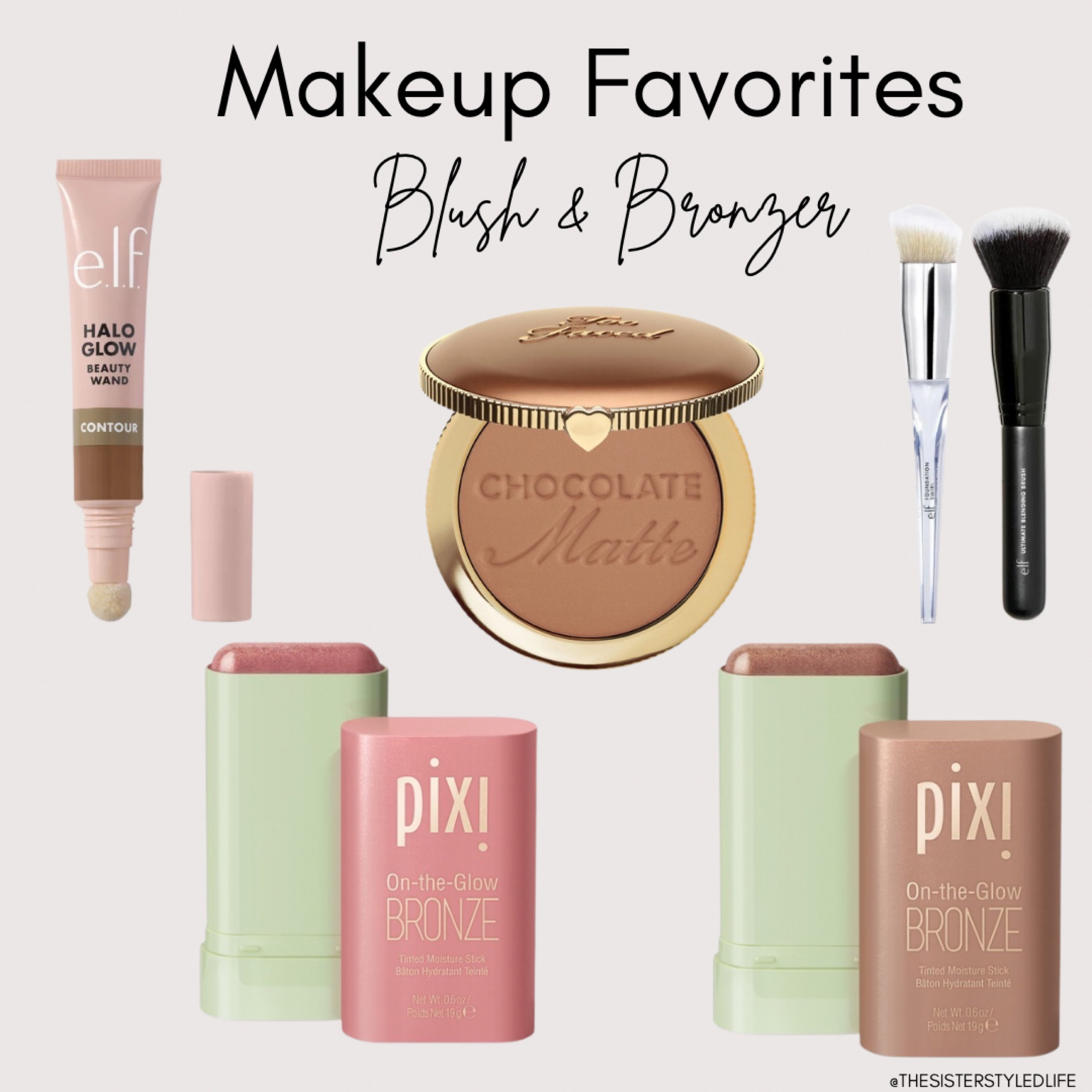 Makeup Favorites, Blush & Bronzer. Powder bronzer, roll on glow blush, halo bronze, e.l.f. Halo bronzer, too faced pressed powder bronzer, Pixi on the glow bronze, Ulta, Sephora, Target 
#bronzer #blush #bronzingpowder #elfhalo #drugstoremakeup 

#LTKBeauty #LTKOver40 #LTKFindsUnder50