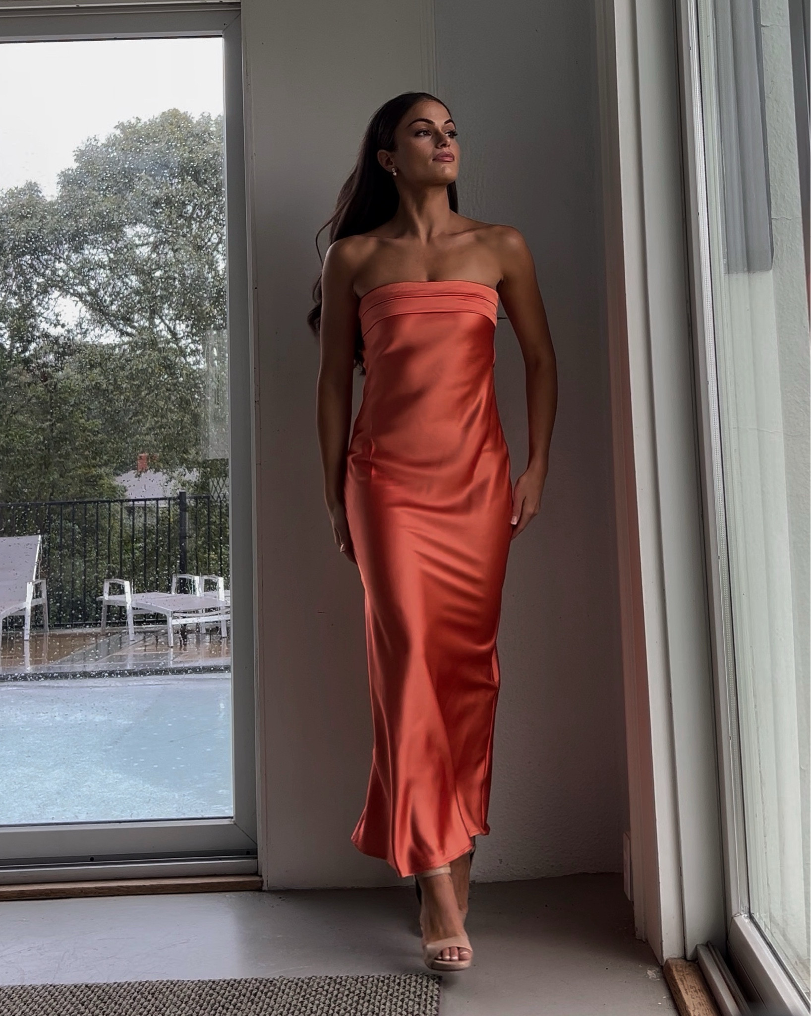 Wedding guest dress from Hello Molly 

Strapless dress with a silky fabric that fits a petite frame for a formal wedding look 

Color: burnt orange
Length: maxi dresss



#LTKStyleTip #LTKWedding #LTKSeasonal
