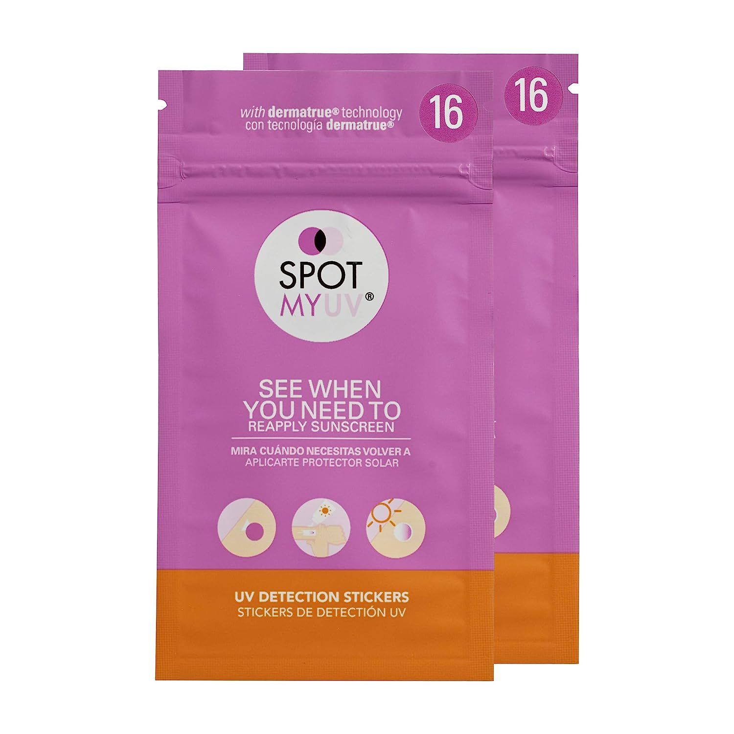SPOTMYUV 32-Count UV Stickers for Sunscreen with Patented Dermatrue SPF Sensing Technology | Amazon (US)