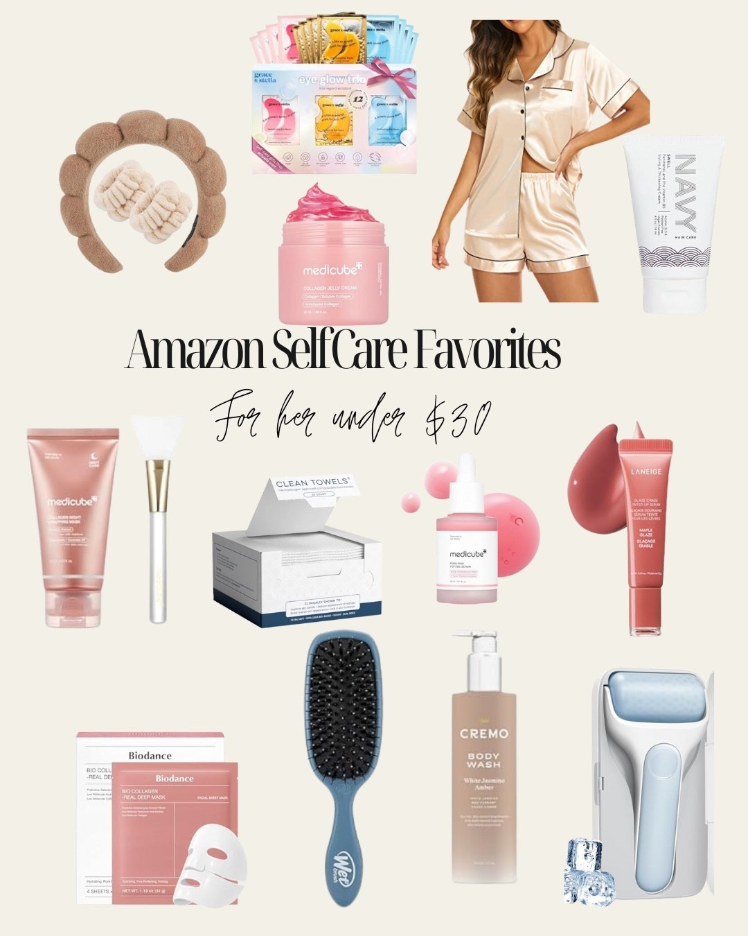 Amazon self-care favorites under $30 🧖‍♀️✨ Eye masks + cozy satin PJs + a good hair mask, plus my at-home “spa night” staples (clean face towels, ice roller, body wash, and a couple skincare faves). 

#LTK #LTKFinds #LTKUnder30 #AmazonFinds #AmazonFavorites #SelfCare #SelfCareNight #AtHomeSpa #SkincareFavorites #SkincareRoutine #BeautyFinds #HairCare #PajamaSet #GiftIdeasForHer #AffordableFinds

#LTKFindsUnder50 #LTKselfcare