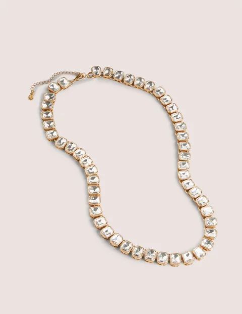 Long Jewelled Necklace - Clear | Boden (US)
