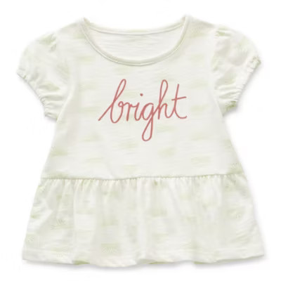 Okie Dokie Toddler Girls Round Neck Short Sleeve Peplum Top | JCPenney