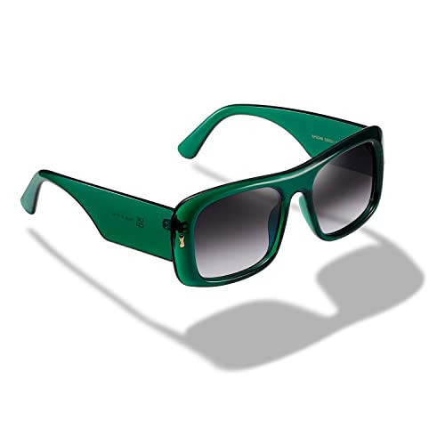 kimorn Sunglasses for Women Men Trendy Retro Fashion Sun Glasses 90’s Vintage Y2K Oversize Square Frame Shades K1337 (Green Gradient Grey) | Amazon (US)