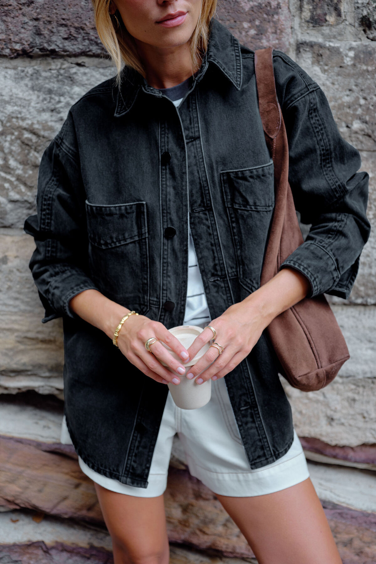 Bobbi Side Pocket Denim Shacket | Ceres Life