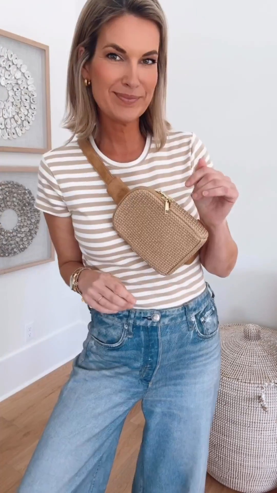 The 33” inseam sweatpant jeans styled for spring!  These are a splurge but I sure wear them a lot!  Small tops.  Sneakers true to size.  

#LTKTall #LTKootd #LTKOver40