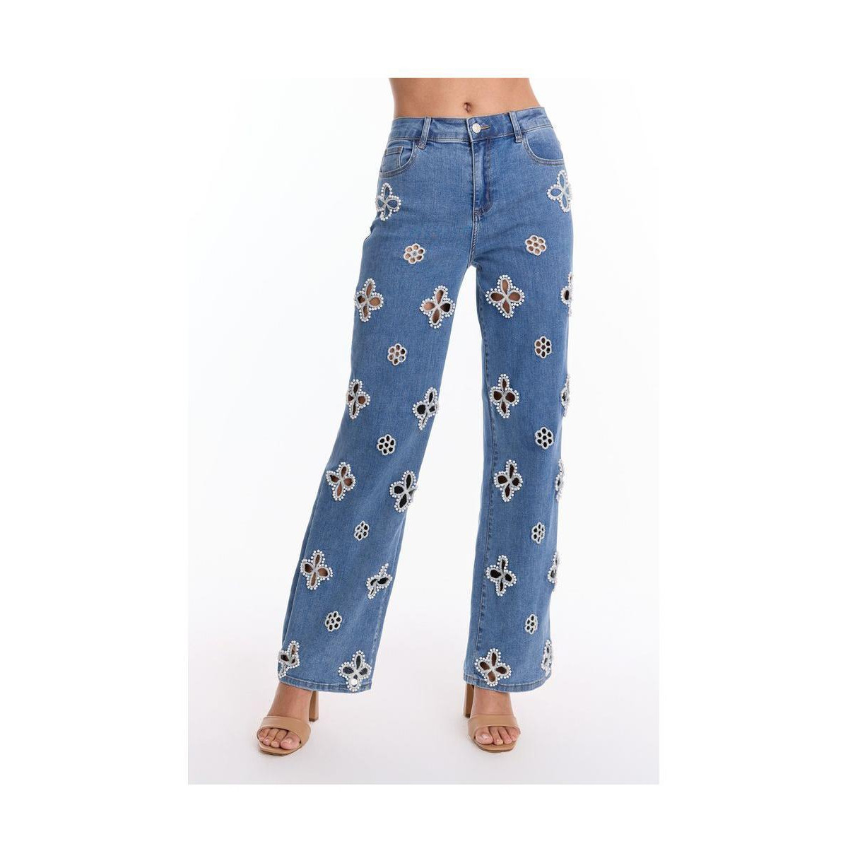 The Noli Shop Women's Kaia Pearl High Rise Jean - Blush - Medium blue | Macy's