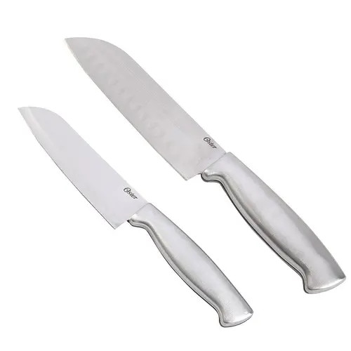 OSTER Baldwyn 2 Piece Stainles Steel Santoku Knife Set in Silver at Nordstrom | Nordstrom