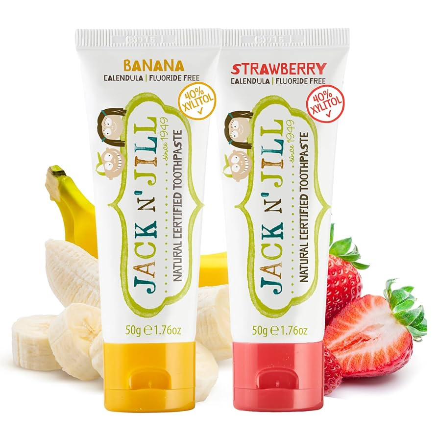 Jack N' Jill Natural Toddler Toothpaste - Fluoride Free Training Toothpaste for Toddlers 1-3, 40%... | Amazon (US)