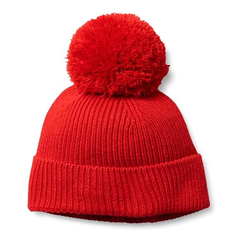 Amazon Essentials Women's Chunky Beanie with Yarn Pom, Red, One size | Amazon (US)
