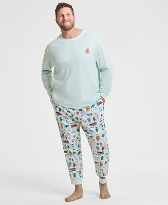 Holiday Lane Men's Big & Tall Winter Holiday Cotton Pajama Set, Macy's Exclusive - Macy's | Macy's