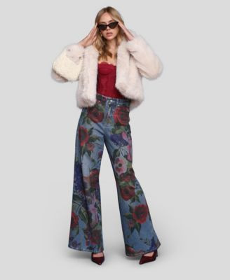 Women's Faux Fur Long Sleeve Jacket | Macy's