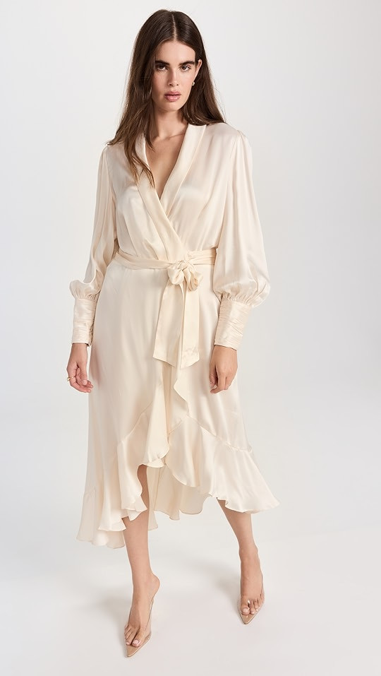 Zimmermann Silk Wrap Midi Dress | SHOPBOP | Shopbop