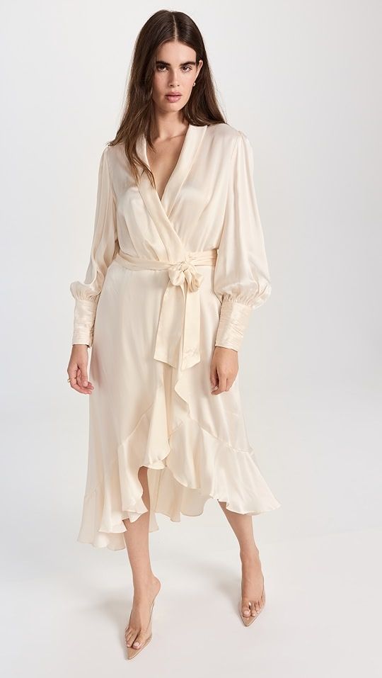 Zimmermann Silk Wrap Midi Dress | SHOPBOP | Shopbop