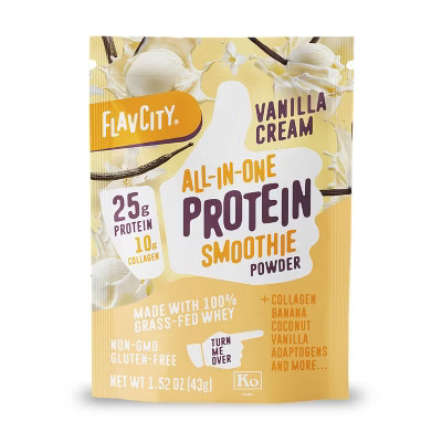 FlavCity Single Serve Protein Smoothie Powder - Vanilla Cream - 43gms | Target