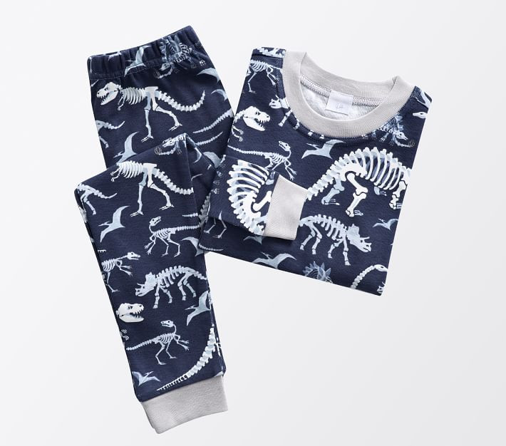 Glow-in-the-Dark Dino Bones Pajama Set | Pottery Barn Kids