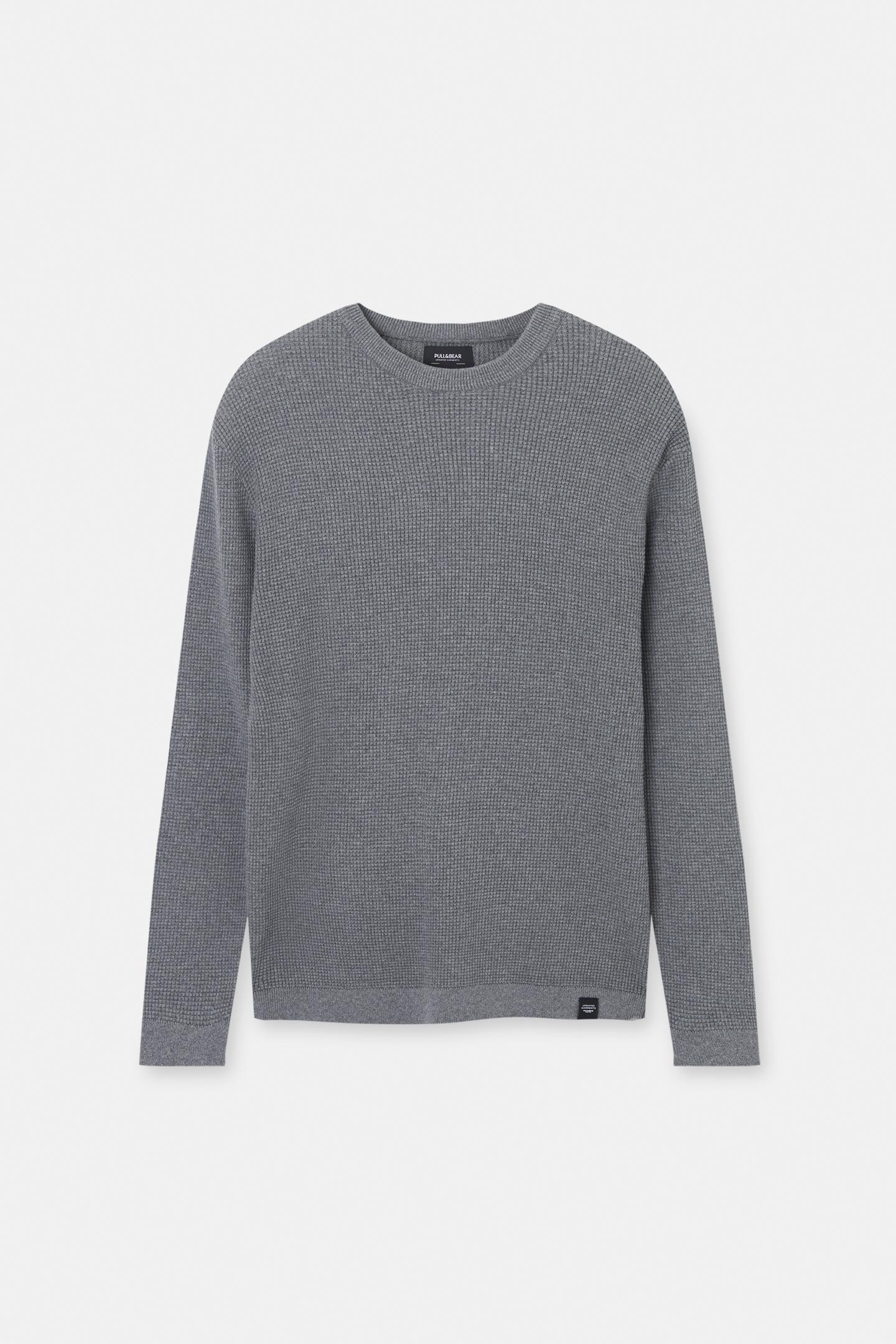 Trui met wafelstructuur met geborduurd label | PULL and BEAR NL