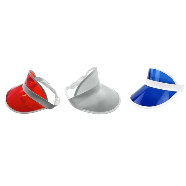 Holiday Red Frosted White Blue July Patriotic Visor Set Accessories Hats 3 PC | Walmart (US)