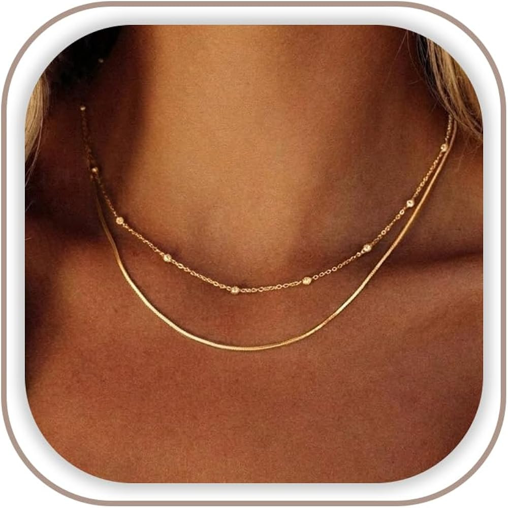 Freekiss Women's Layered Necklace Set - 3 Piece Dainty Gold Jewelry for Everyday Stacking | 14K G... | Amazon (US)