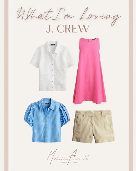 Loving these items at J.Crew! Perfect summer must haves. 

White crinkle shirt, blue shirt with puff sleeve, pink linen dress, khaki shorts

#LTKstyletip #LTKworkwear #LTKSeasonal