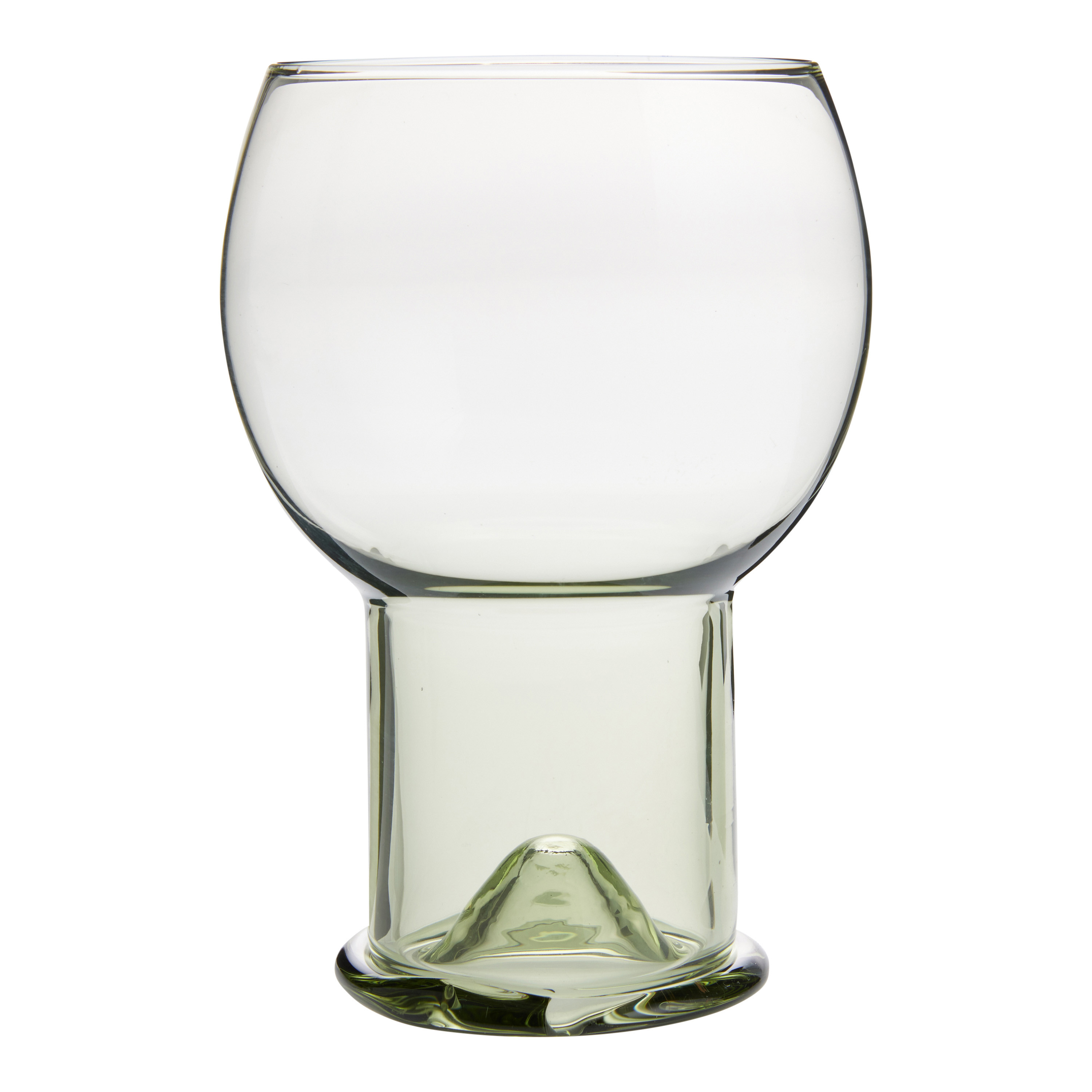 Olive Green Retro Pedestal Cocktail Glass | World Market