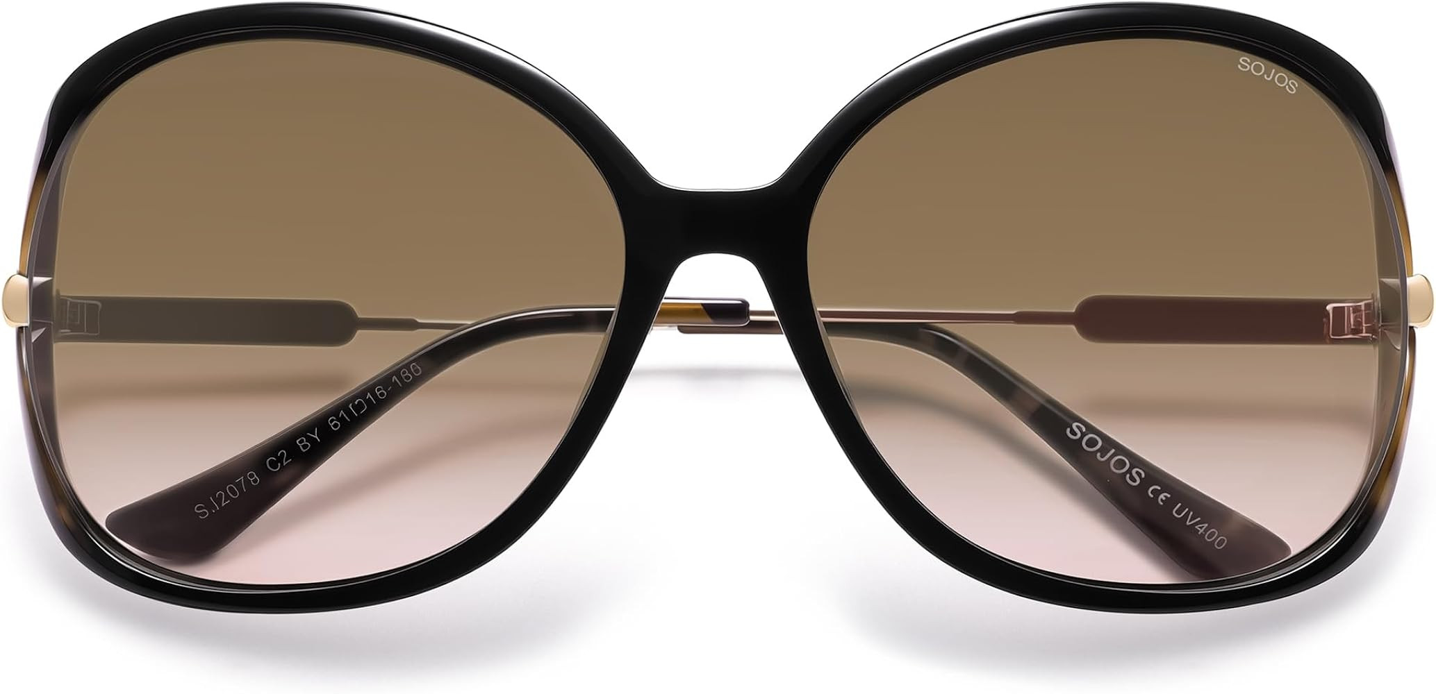 SOJOS 2026 Oversized Butterfly Sunglasses for Women with Gold Arms,Beach Sun UV Protection Shades | Amazon (US)