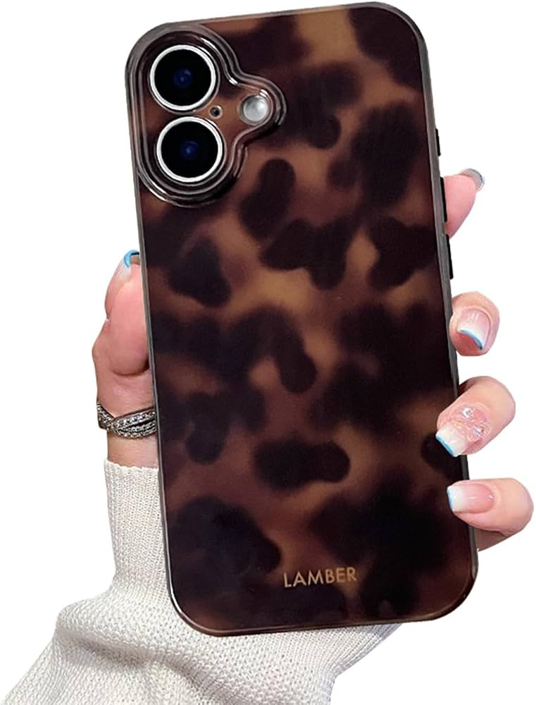 Cute Phone Case for iPhone 16 Case Amber Leopard Full Camera Protective Slim Shockproof Aesthetic... | Amazon (US)