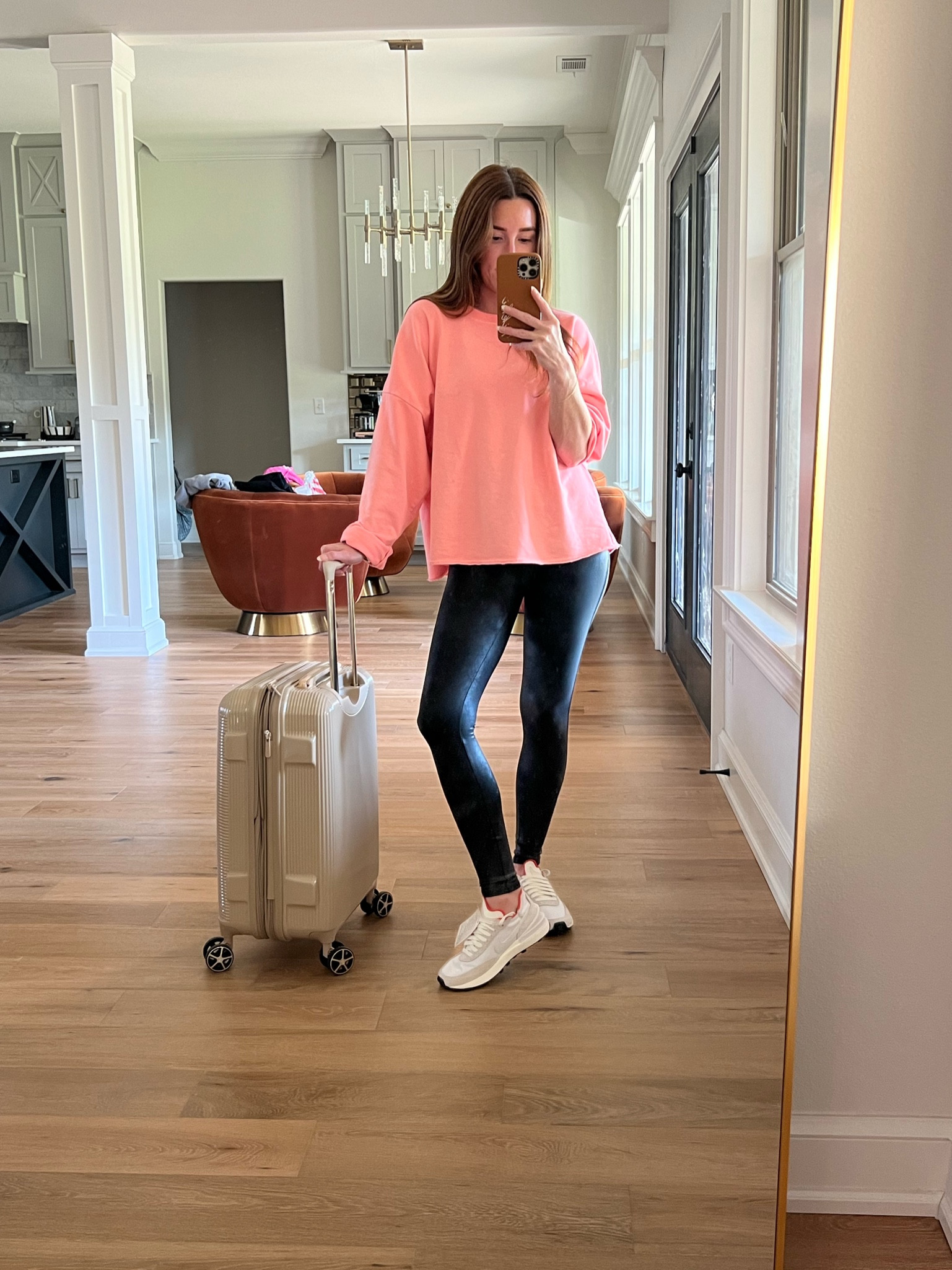 Luggage, leggings, and new kicks all on sale! I’m wearing a petite small in the faux leather leggings here from Spanx. For shoes I’m usually a 5.5 or a 6 and I went with the 5.5 on these kicks. If you’re between two sizes I definitely recommend size down in them. The smallest roller is sold out but they still have this luggage in the 30 inch roller! 

#LTKshoecrush #LTKxNSale #LTKtravel