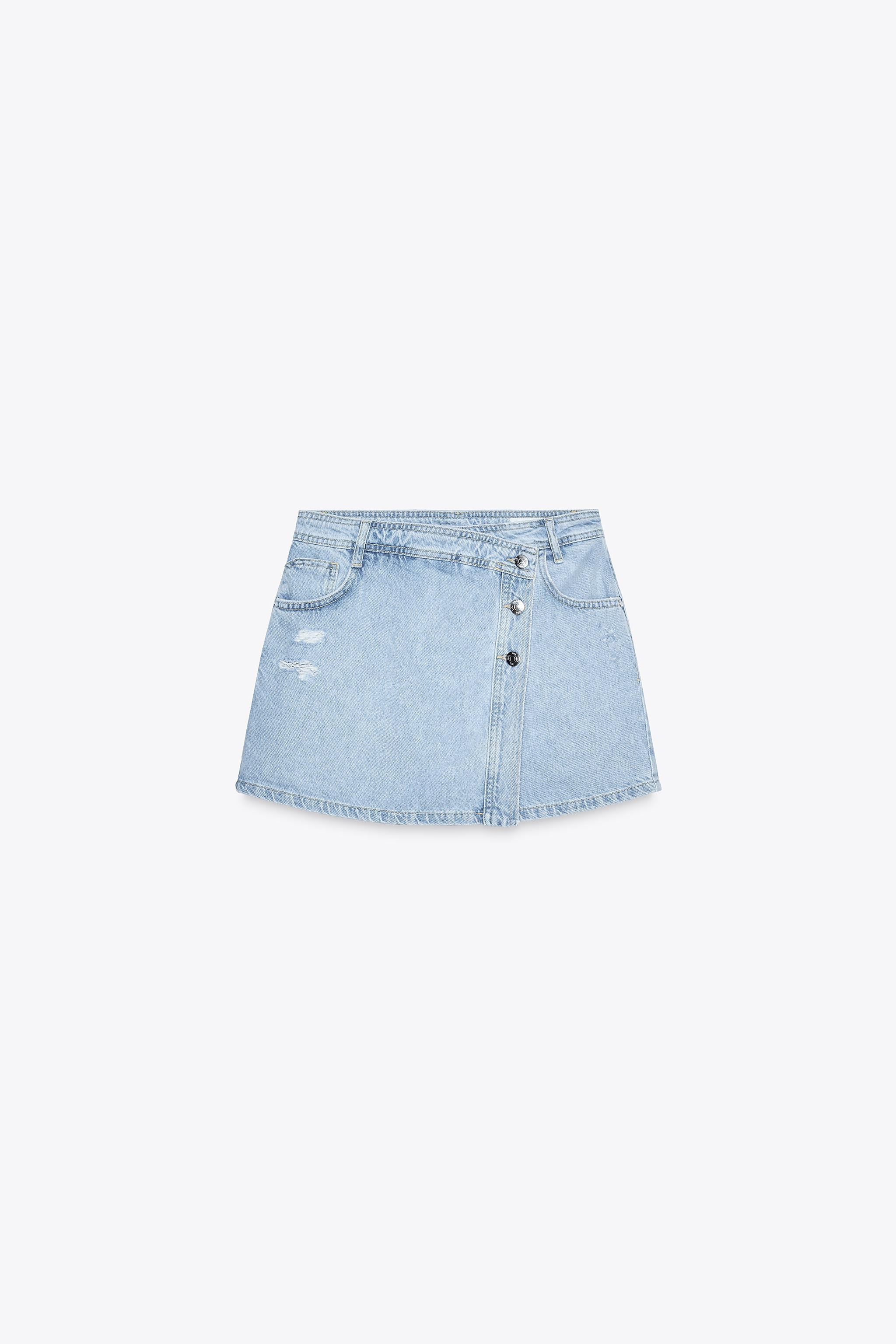 Z1975 RIPPED DENIM SKORT | Zara UK