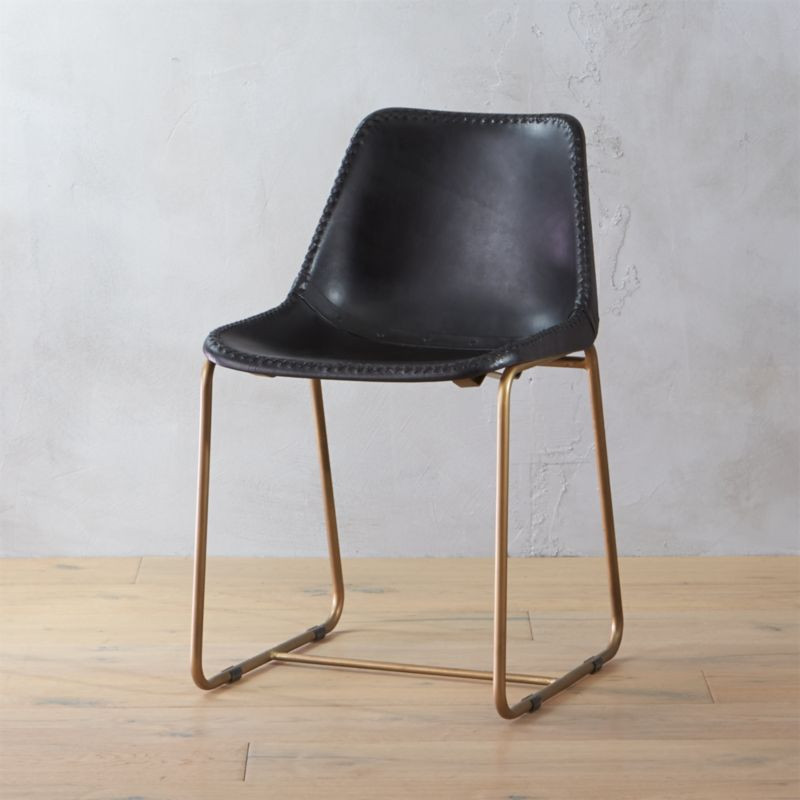 Roadhouse Black Leather Chair + Reviews | CB2 | CB2