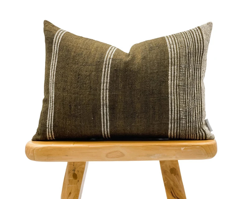 Lumbar Pillow Cover Indian Wool Pillow Cover Brown Wool - Etsy | Etsy (US)