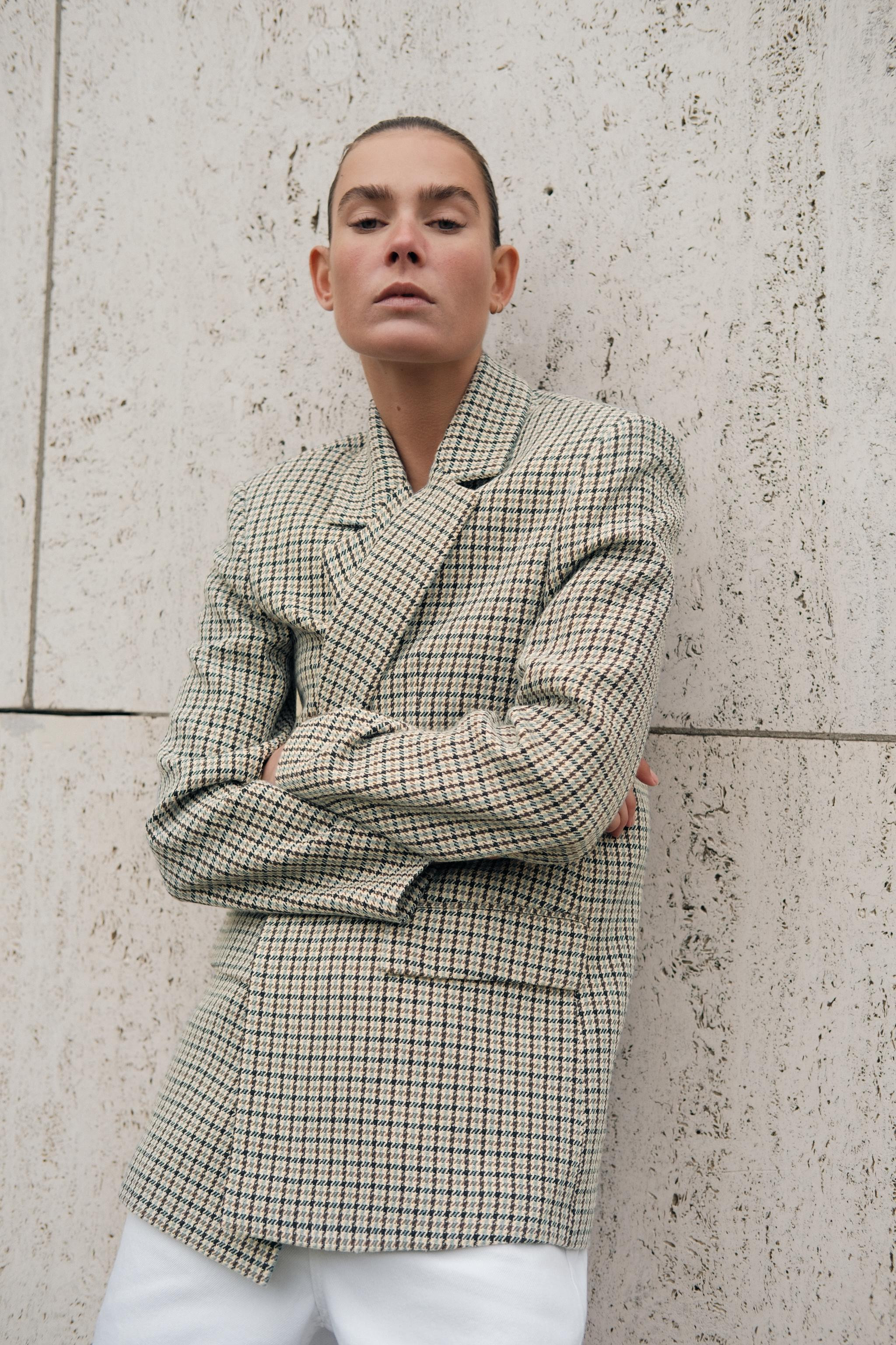 STRAIGHT FIT HOUNDSTOOTH BLAZER | Zara UK