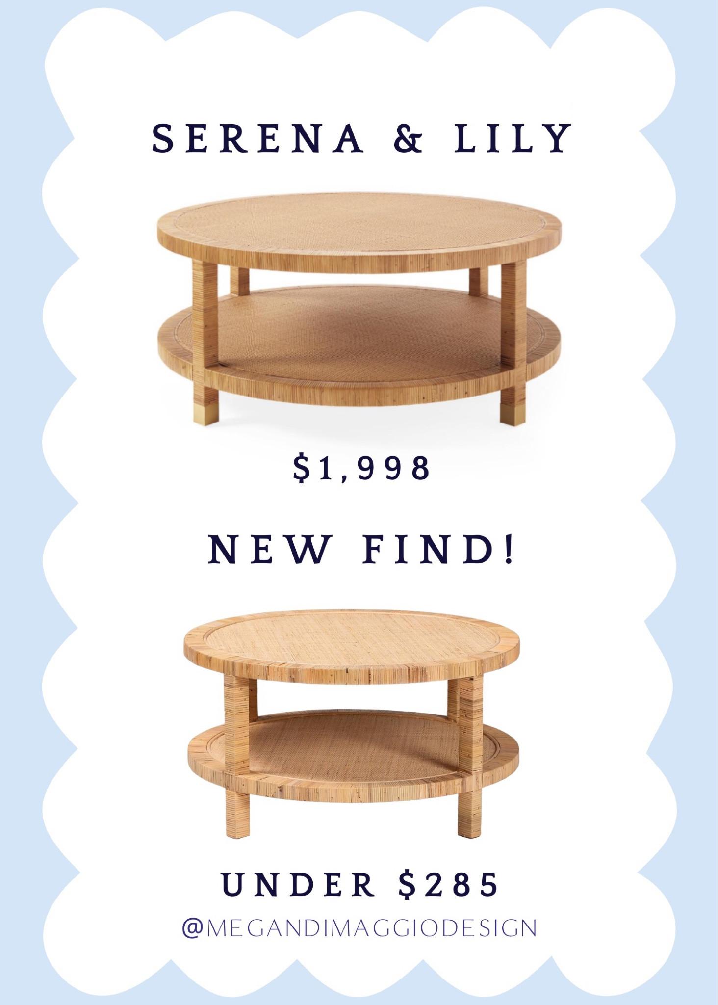Brand new Serena & Lily inspired round balboa coffee table dupe find!!! 😍🙌🏻 it is smaller than the large S&L version but still a good medium size and already has low stock!! Can’t believe it’s under $300 & ships free on Amazon!! 🤯🙌🏻🏃🏼‍♀️

#LTKsalealert #LTKhome #LTKfamily