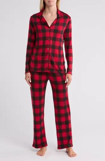 JACLYN Whisper Plaid Notched Collar Family Pajamas | Nordstromrack | Nordstrom Rack