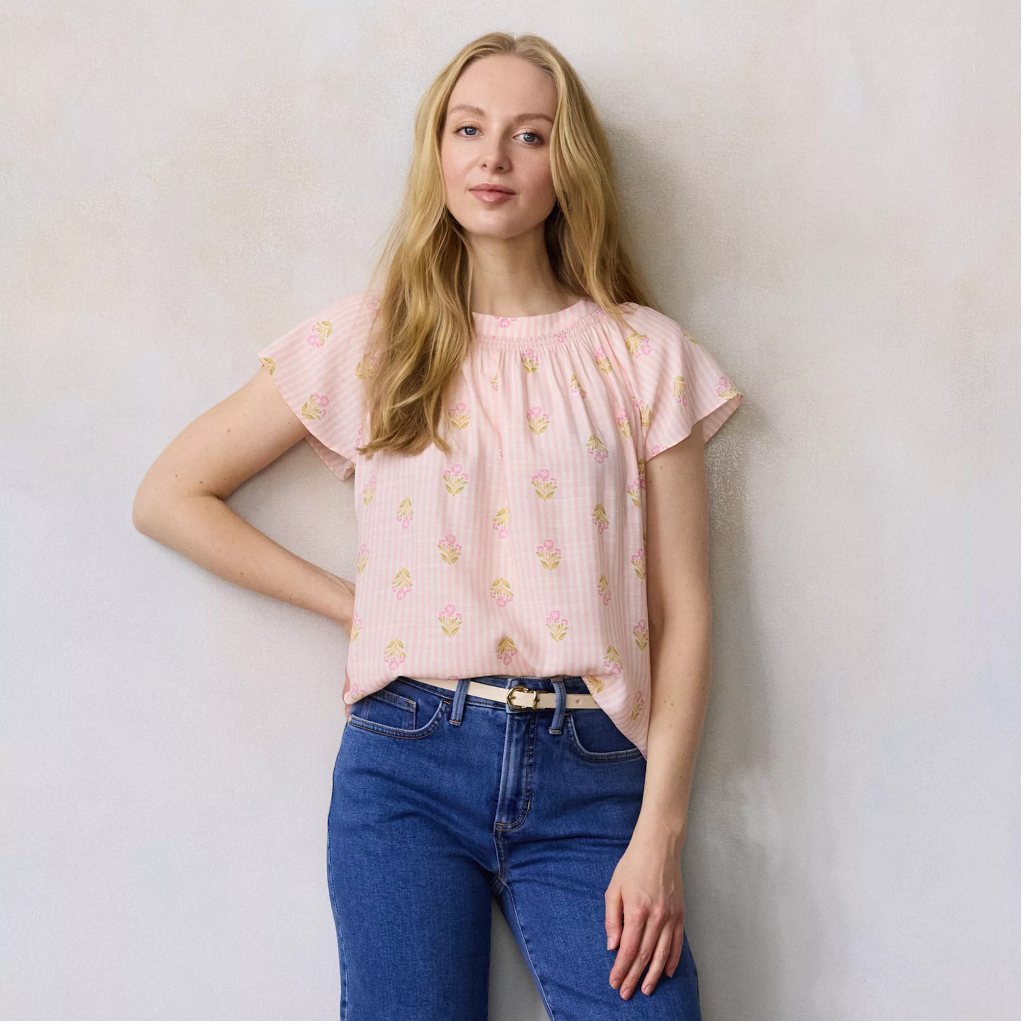 Women's LC Lauren Conrad Shirred Neck Shell Top | Kohl's