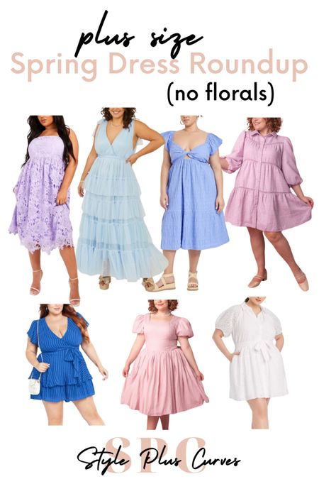 A subscriber to my newsletter asked for some help finding spring dresses that DON'T have florals on them, and I had so much fun with my search! Here is my floral-free plus size spring dress roundup. 

#LTKplussize #LTKSeasonal