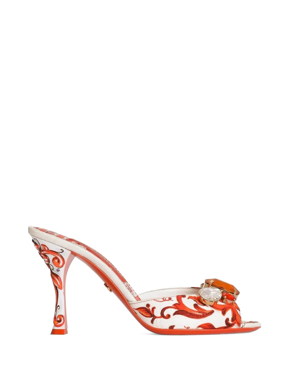 Majolica-print brocade Keira mules with embroidery | Farfetch Global
