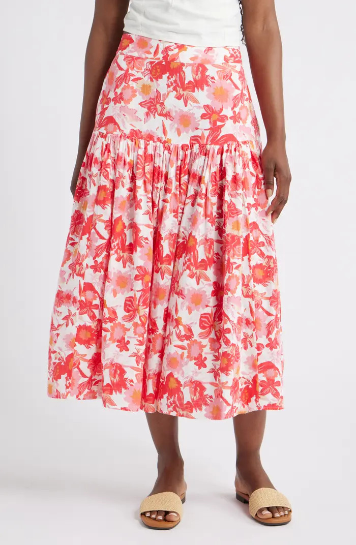 Caslon® Cotton Gauze Midi Skirt | Nordstrom | Nordstrom