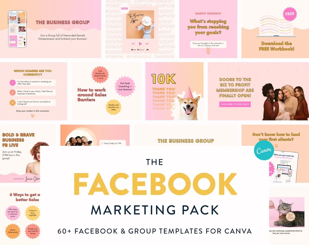 Marketing Pack for Facebook  Canva Templates for Facebook - Etsy | Etsy (US)