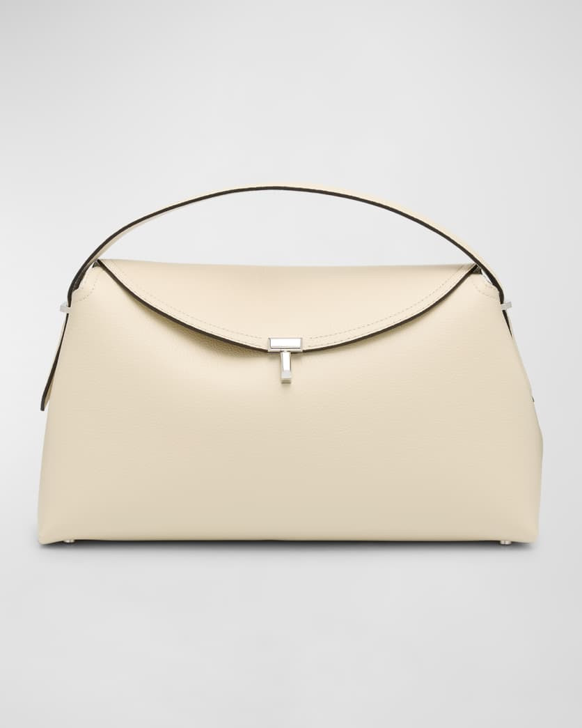 T-Lock Top Handle Bag in Pebble Grain Leather | Neiman Marcus
