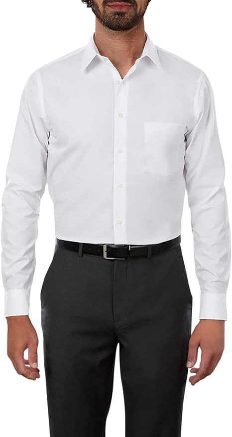 Van Heusen Men's Dress Shirt Regular Fit Poplin Solid | Amazon (US)