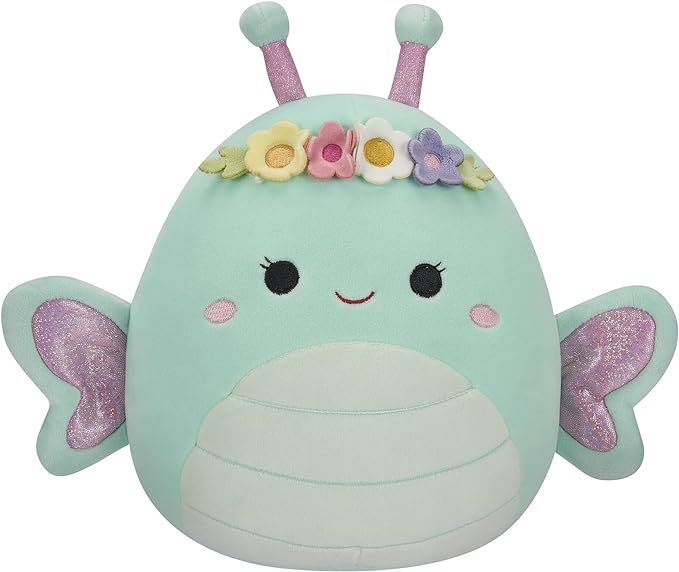 Squishmallows Original 8-Inch Reina Green Butterfly with Flower Crown - Official Jazwares Large P... | Amazon (US)