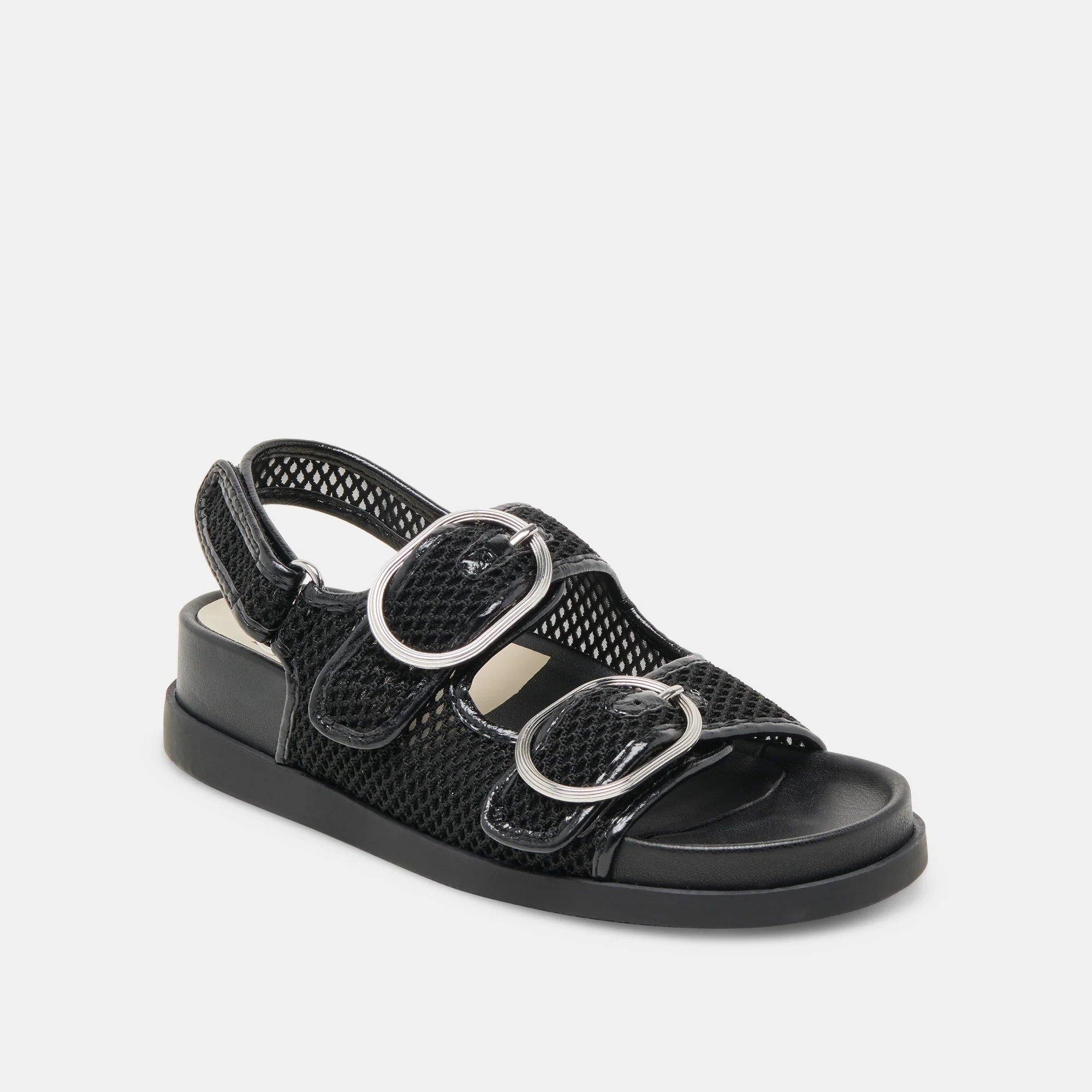 STARLA MESH SANDALS BLACK WOVEN MESH | DolceVita.com